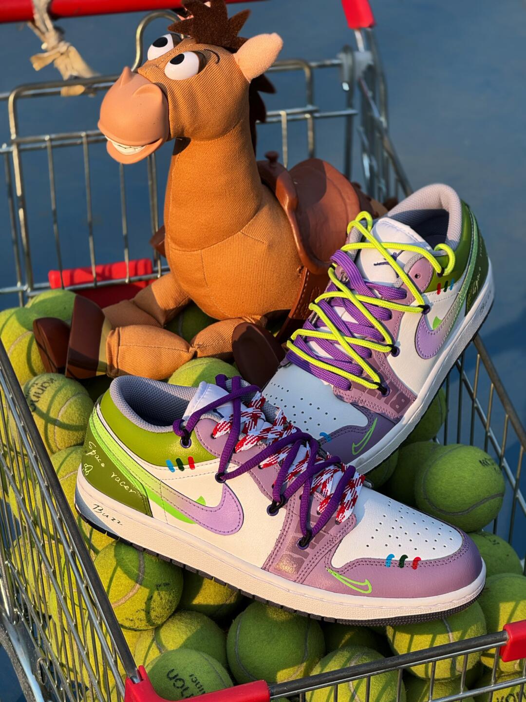 [Custom Toy Story Buzz Lightyear Coloration] Air Jordan 1 Unisex Skateboard Shoes