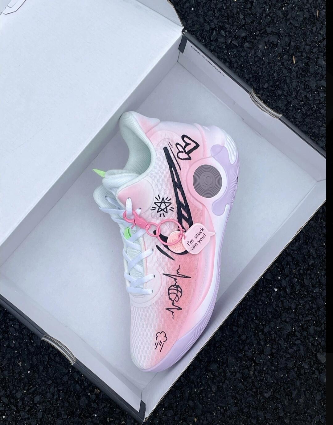 [Custom Unlimited]  KD Trey 5 IX Vintage Basketball Shoes Unisex Low-Top Pink/White