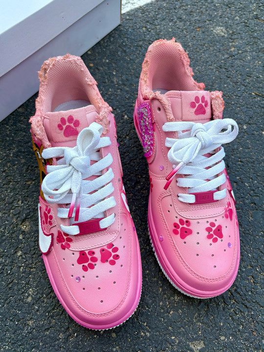 [Customized Scooby Snacks on Feet] Air Force 1 Low-top Shoes Hand-drawn Unisex Pink