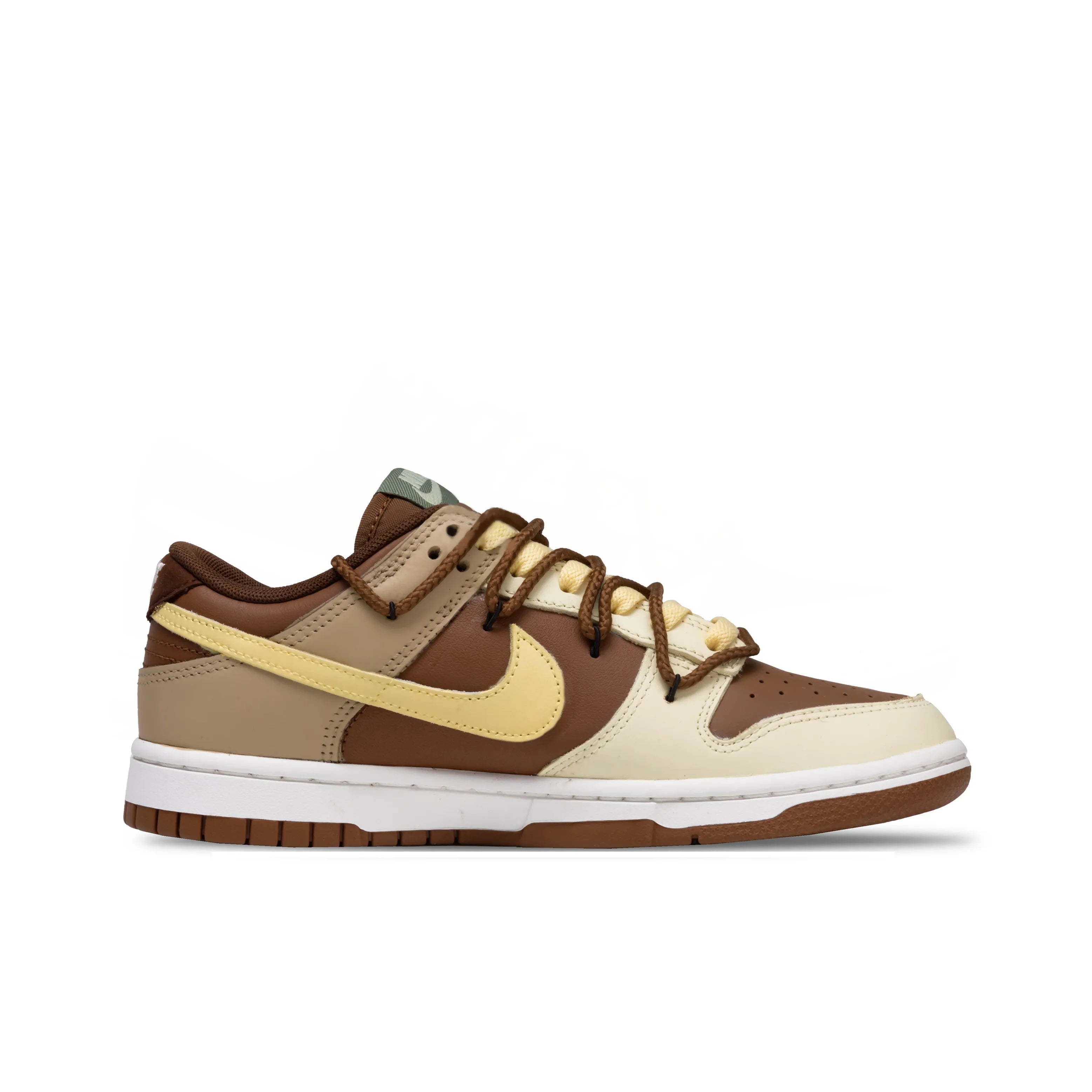 [Custom Coffee Mark] Dunk Skateboarding Shoes Unisex Low-top Brown Distressed Style