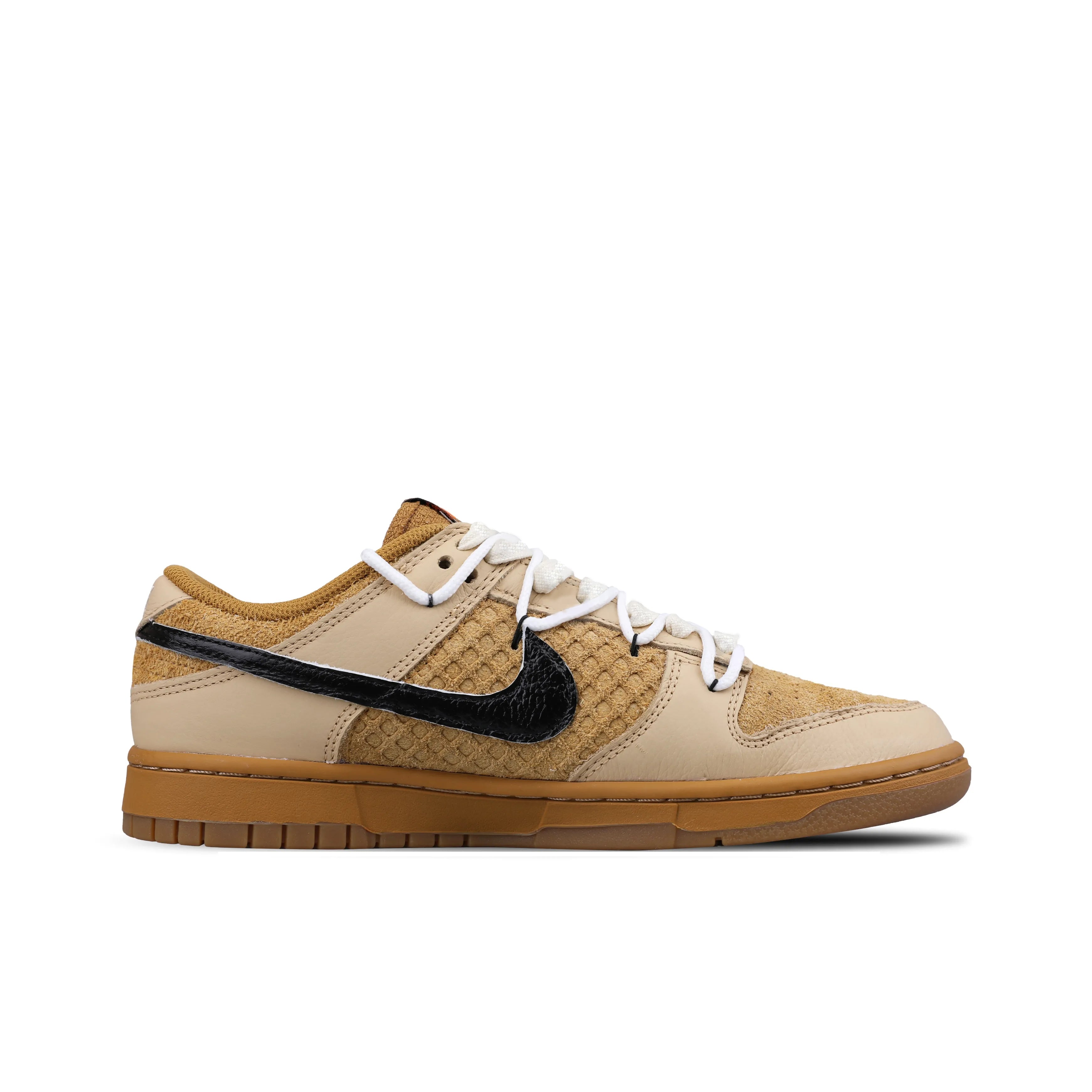 [Custom Waffles - Wheat] Dunk Low Skateboarding Shoes Unisex Brown
