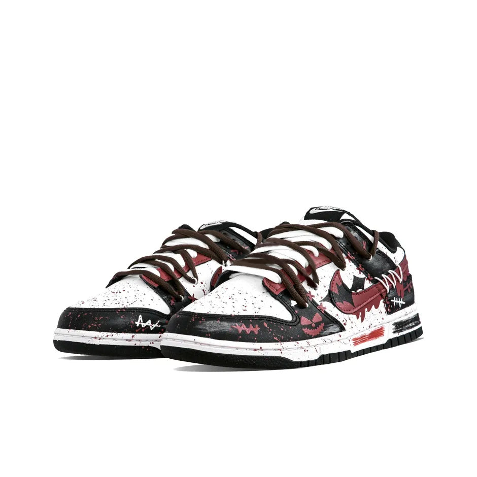 [Custom Night of Terror] Dunk Skateboarding Shoes Unisex Low-top Black/Red