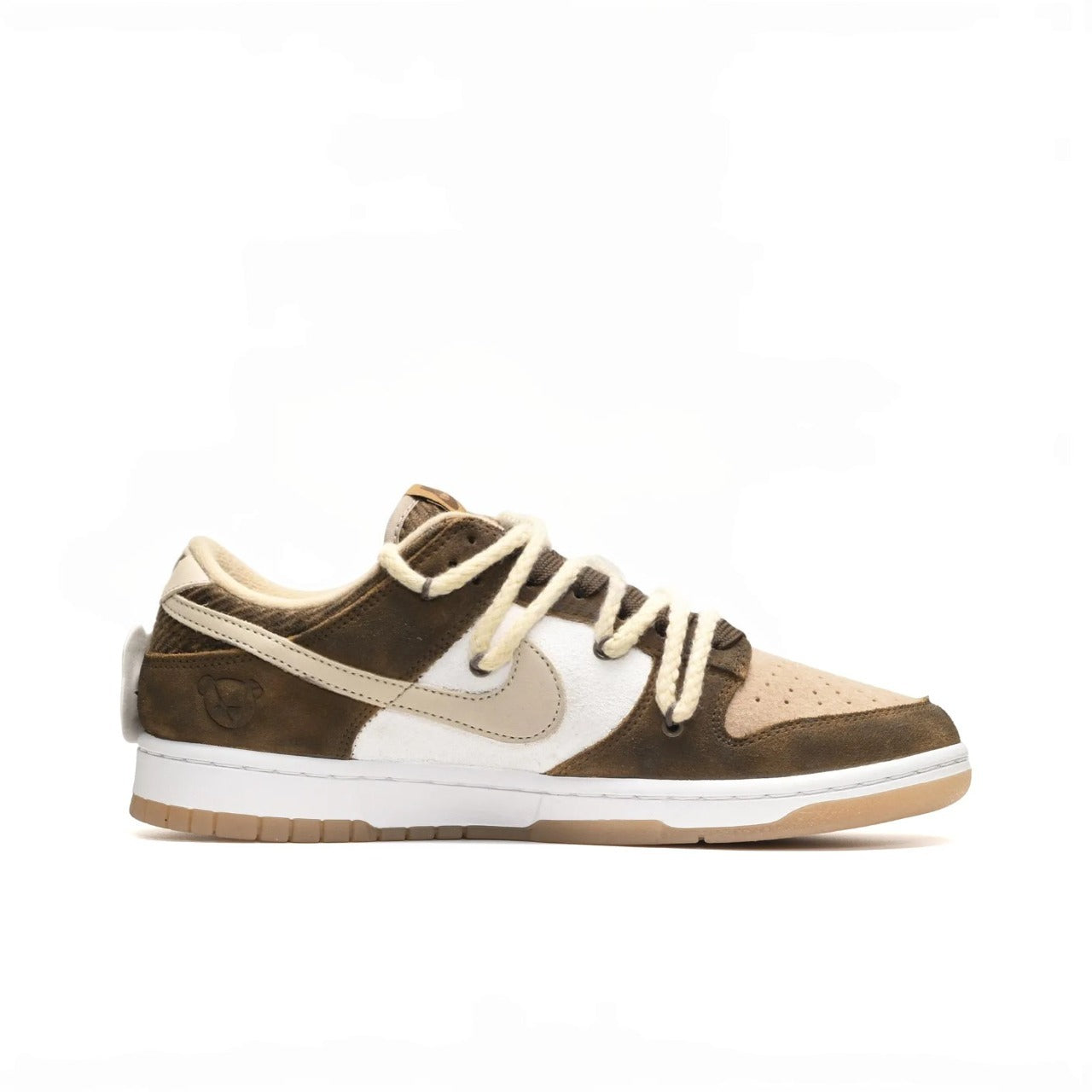 [Custom Bear Cub] Dunk Skateboarding Shoes Unisex Brown/White