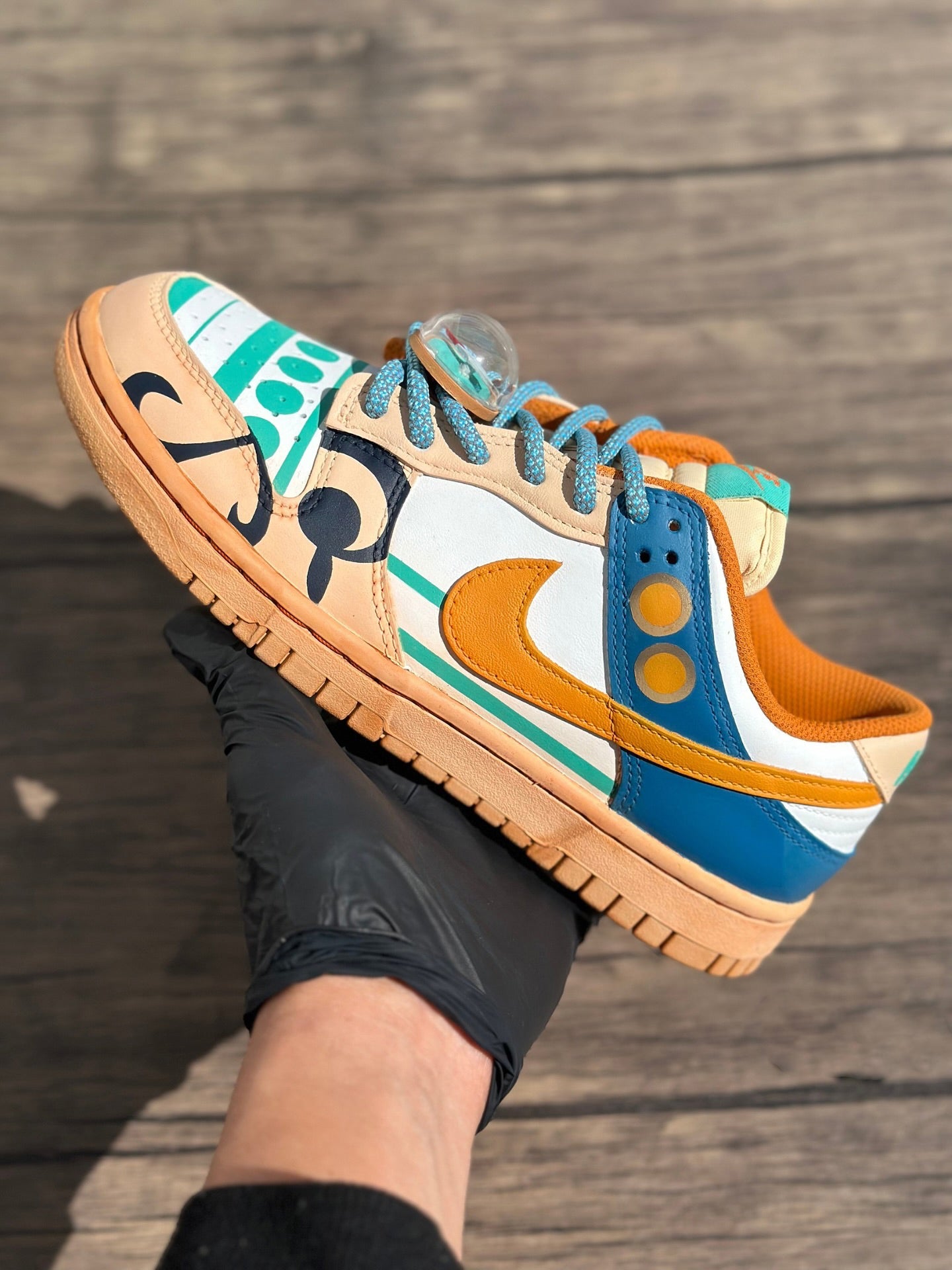 [Custom ONE PIECE Nami&Nico Robin] Dunk Skateboarding Shoes Men Spilt Color Orange/Purple