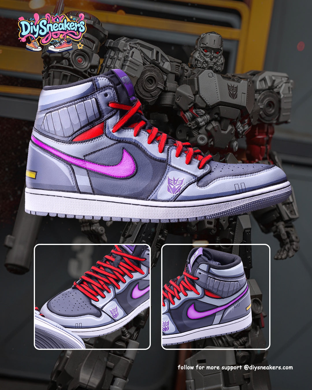 [Custom Megatron] Air Jordan 1 High Top Unisex Skateboarding Shoes