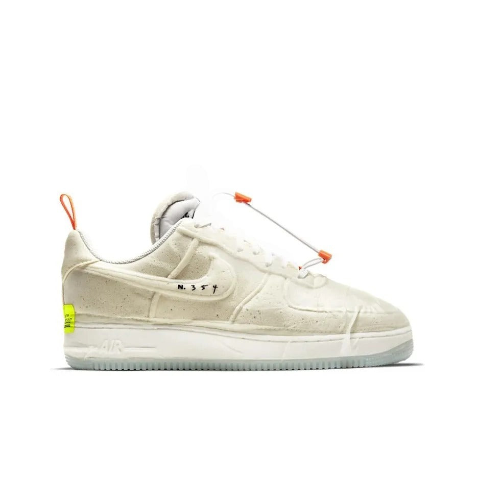[Custom Postal Ghost] Air Force 1 Skateboarding Shoes Unisex Low-top Beige/White