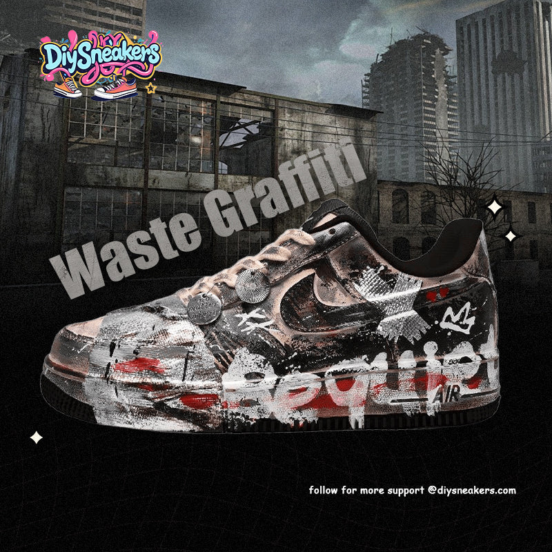 [Custom Unisex Doomsday War God black, white and red]  Air Force 1 Skateboarding Shoes Unisex