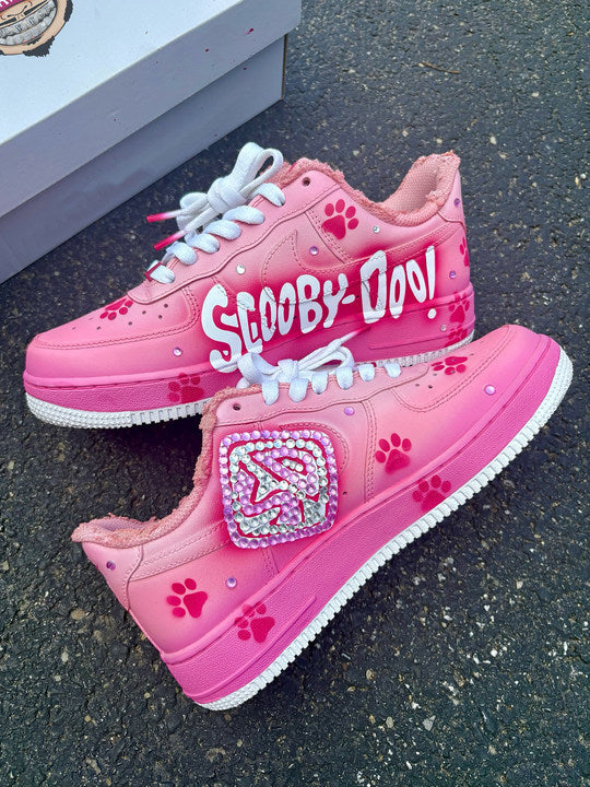 [Customized Scooby Snacks on Feet] Air Force 1 Low-top Shoes Hand-drawn Unisex Pink