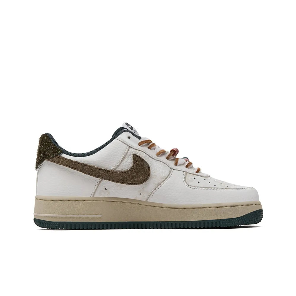 [Customized CloudStride] Air Force 1 Shoes Unisex White/Brown/Green