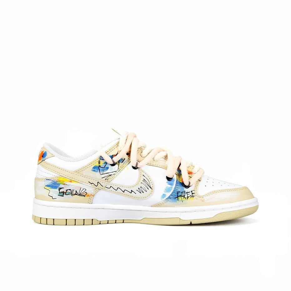 [Custom TeamNine-Freedream] Dunk Low Skateboard Shoes Unisex Graffiti