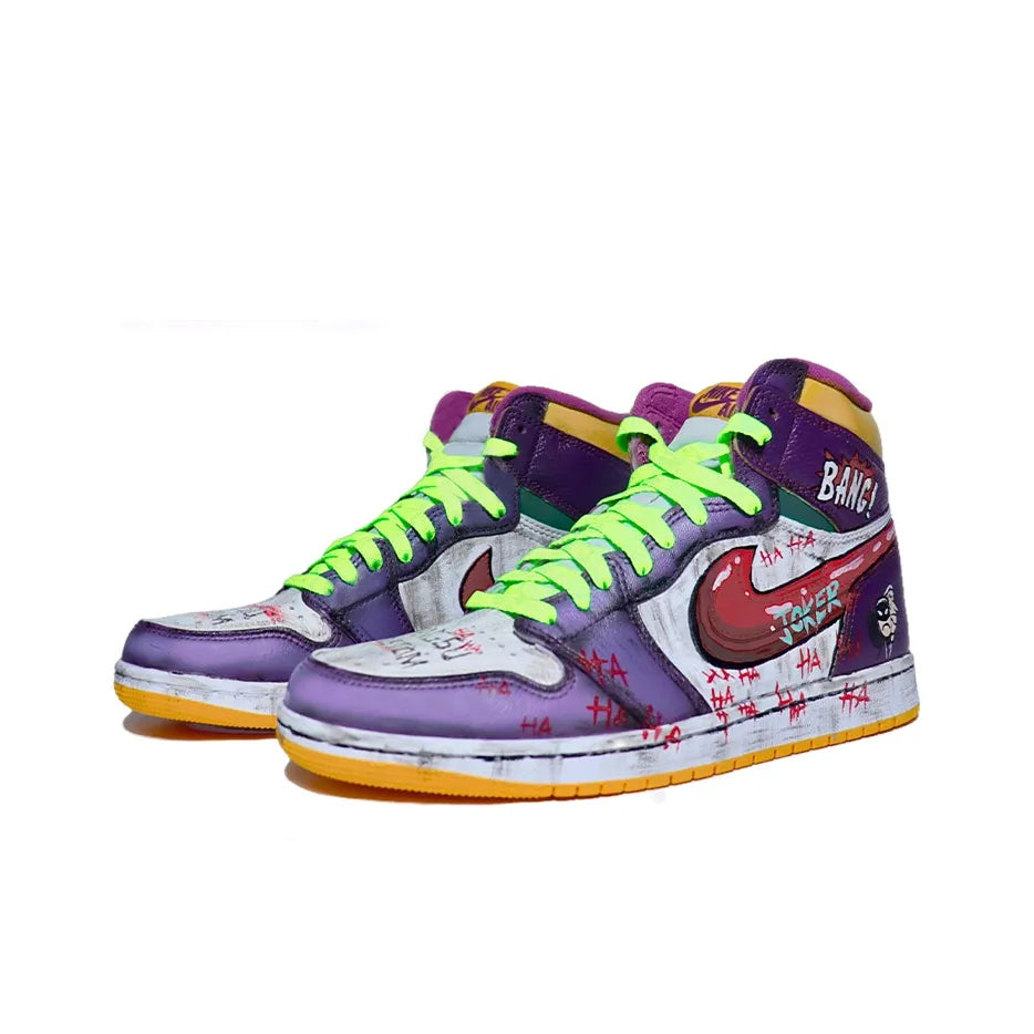 [Custom Joker Hand-paint] Air Jordan 1 Retro High OG Top Unisex Skateboarding Shoes