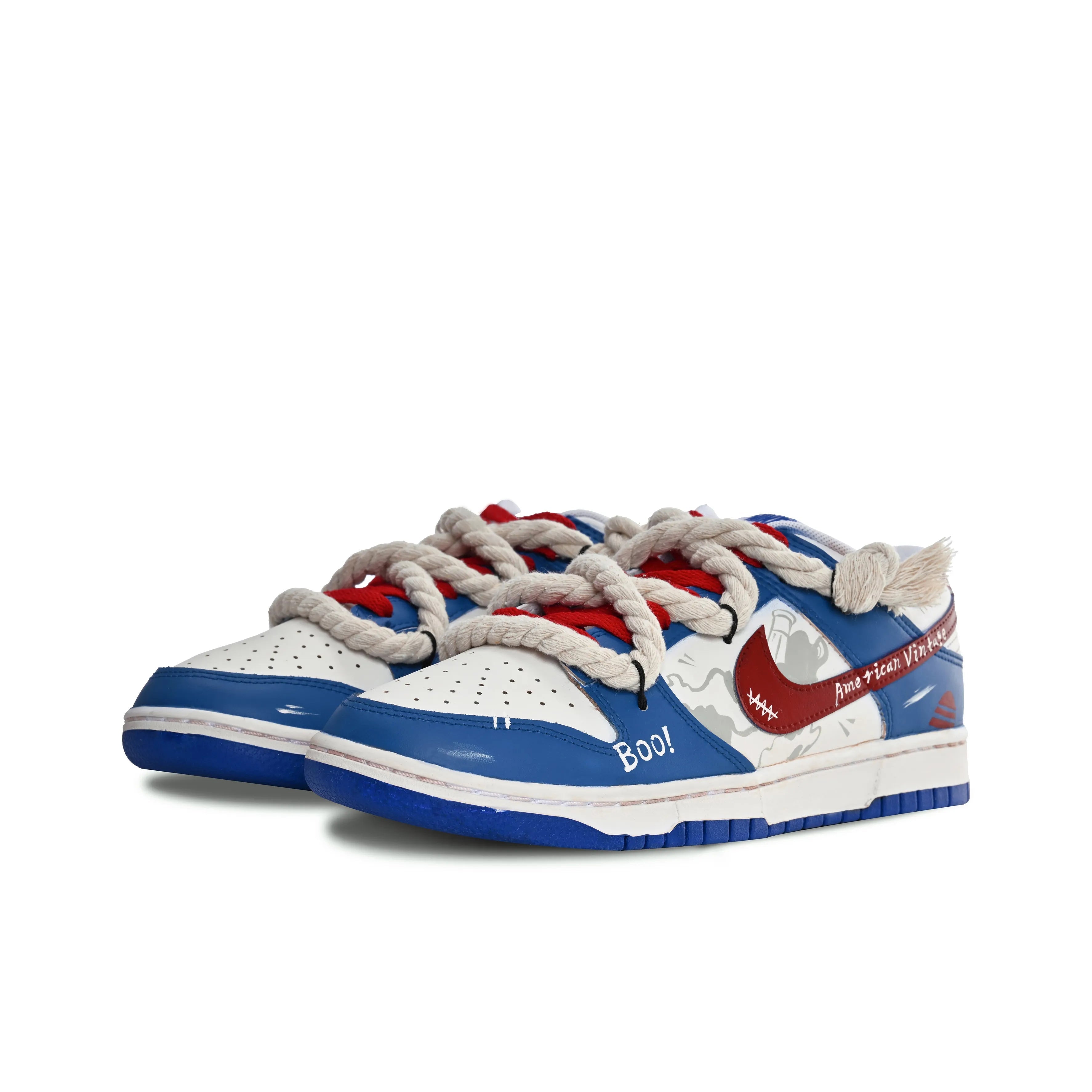 [Custom Emotional Traps] Dunk Low-top Skateboarding Shoes Men Blue/White