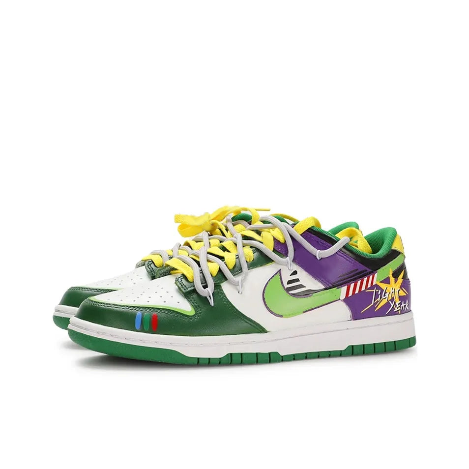 [Custom Leap Through the Light-Years] Dunk Low Skateboard Shoes Unisex Green/Purple