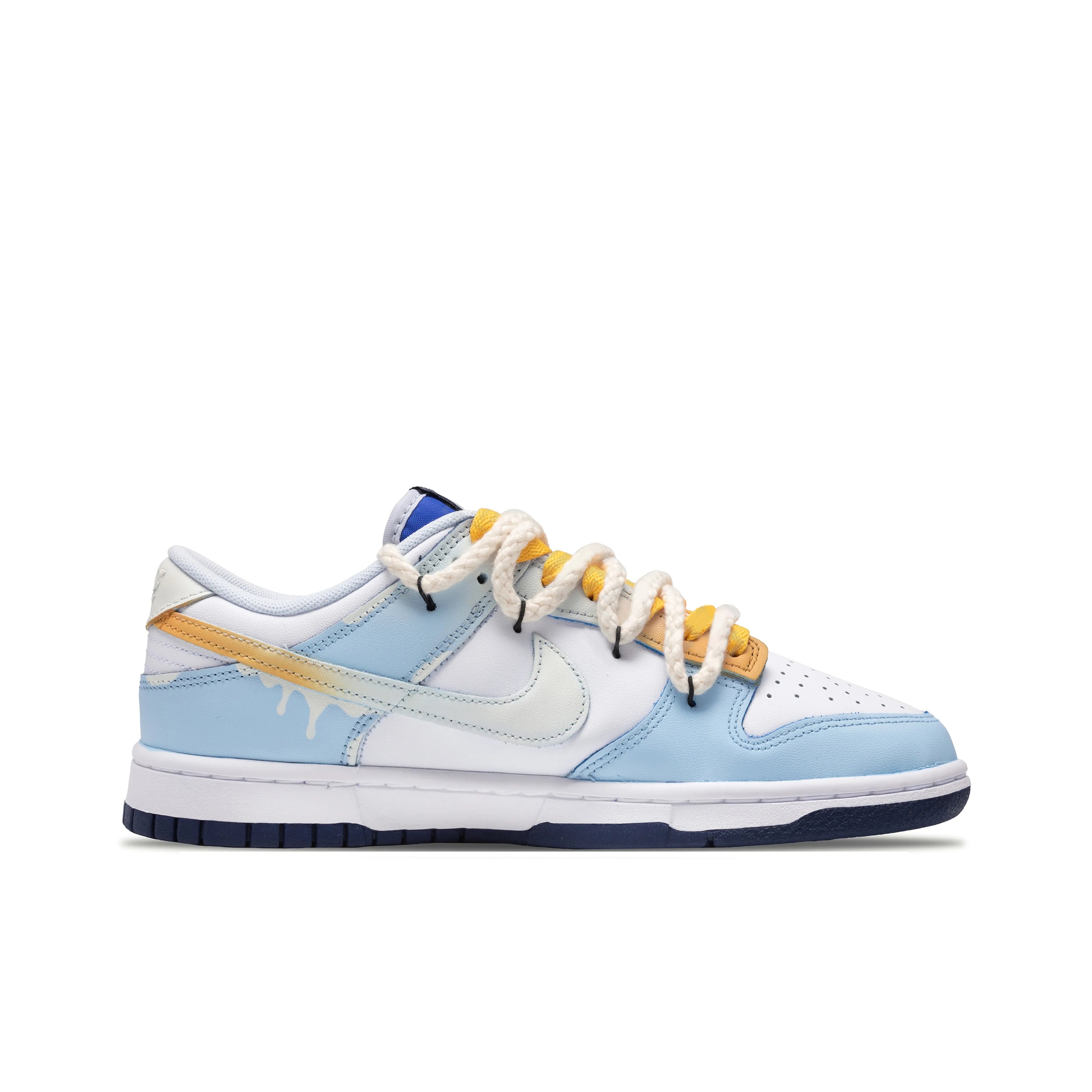 [Custom Ode to Joy] Dunk Skateboarding Shoes Unisex Smiley Graffiti White/Blue
