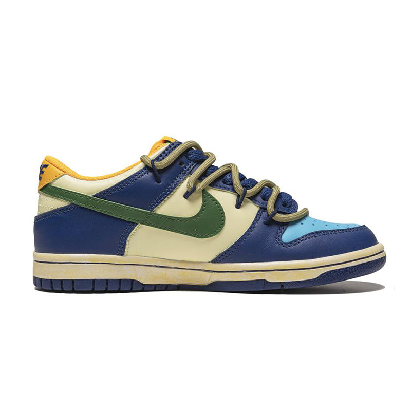 [Custom Lie Fallow] Dunk Low Skateboard Shoes Unisex Beige/Blue