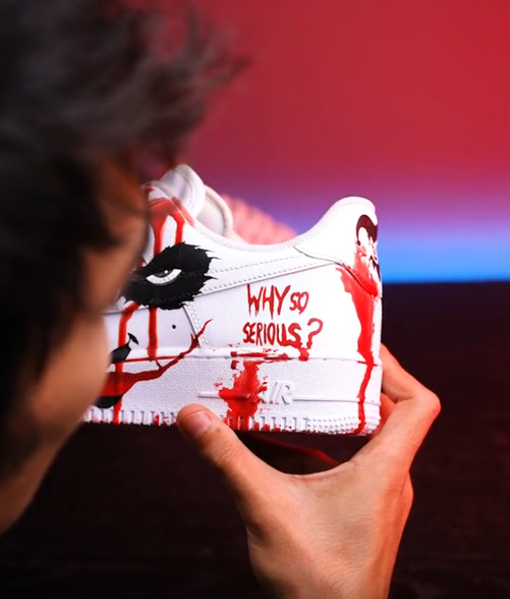 [Custom Joker, Scarlet Portrait] Air Force 1 Skateboarding Shoes Unisex