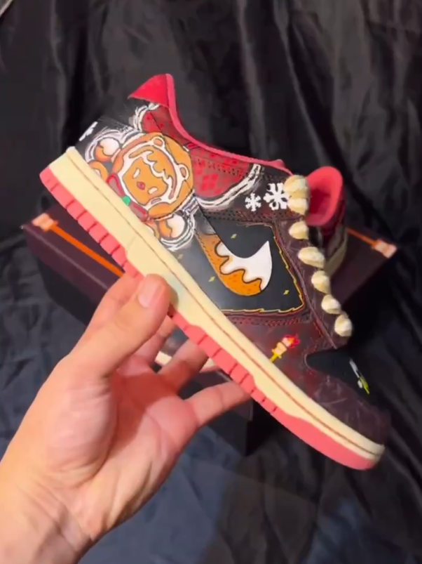 [Customized Baking Best Wishes] Air Force 1 Shoes Unisex Red/Brown