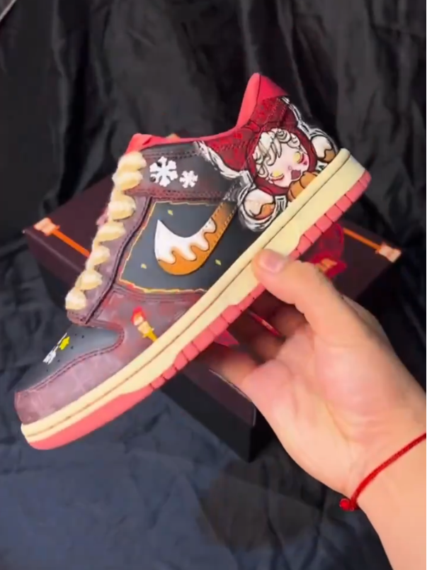 [Customized Baking Best Wishes] Air Force 1 Shoes Unisex Red/Brown
