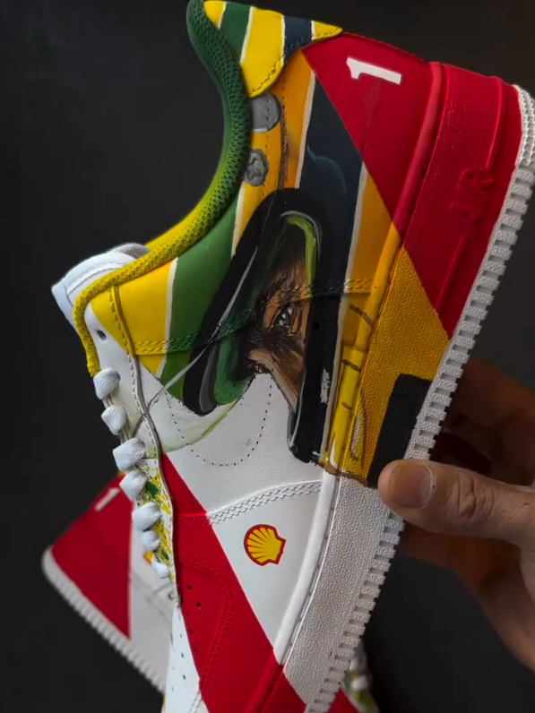 [Custom Senna] Air Force 1 Low - Top Unisex Skateboarding Shoes White/Red